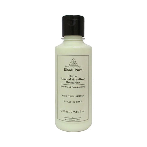 Khadi Pure Herbal Almond and Saffron Moisturizer with Sheabutter Paraben Free 210 ml Lotion