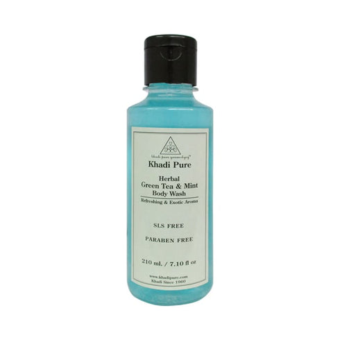 Khadi Pure Herbalgreen Tea and Mint Body Wash SLS-Paraben Free 210 ml