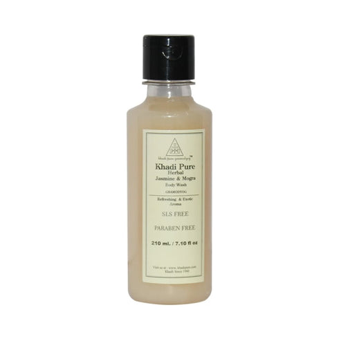 Khadi Pure Herbal Jasmine and Mogra Body Wash SLS-Paraben Free 210 ml Body Wash