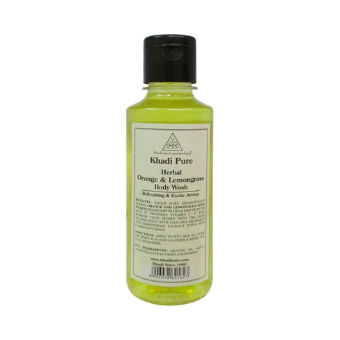 Khadi Pure Herbal Orange and Lemongrass Body Wash 210 ml