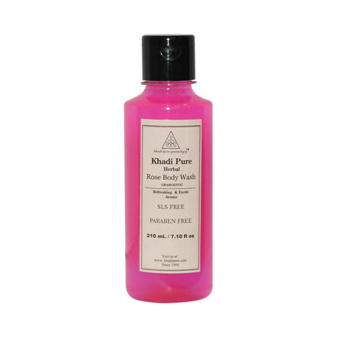 Khadi Pure Herbal Rose Body Wash SLS-Paraben Free 210 ml Body Wash