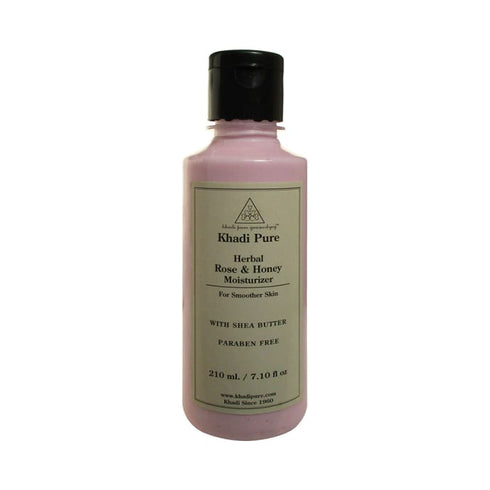 Khadi Pure Herbal Rose and Honey Moisturizer with Sheabutter Paraben Free 210 ml Lotion