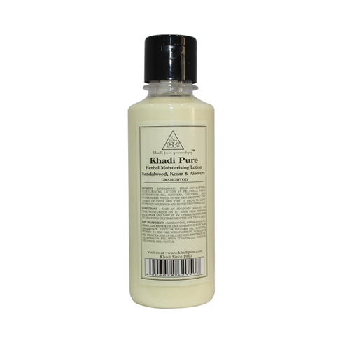 Khadi Pure Herbal Sandalwood Kesar and Aloevera Moisturising Lotion 210 ml