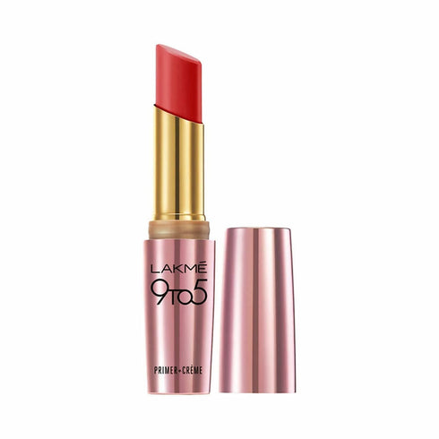 Lakme 9To5 Primer + Creme Lip Color | Red Rage CR3