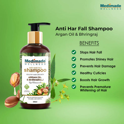 Medimade Wellness Anti Hair Fall Shampoo with Argan Oil & Bhringraj