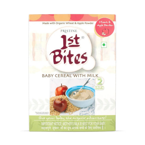 Pristine 1st Bites Baby Cereal Stage|2 Organic Wheat & Apple Powder