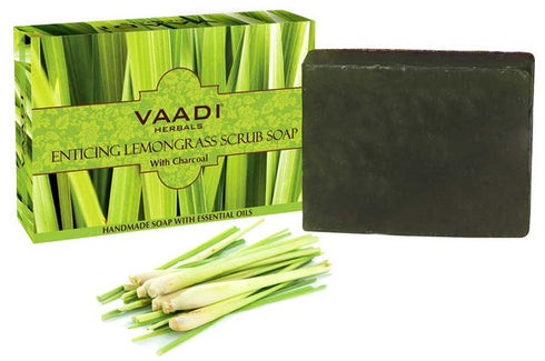 Vaadi Herbals Super Value Pack of 6 Enticing Lemongrass Scrub Soap 450g