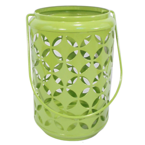 Red Iron Jali Lantren 6"X6"X9"HT