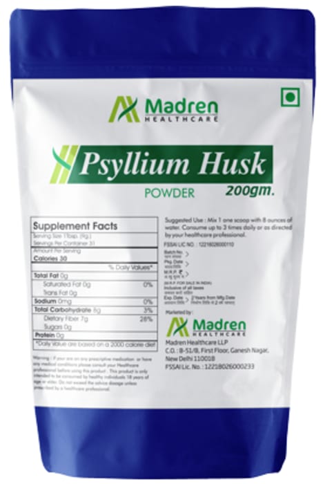 Madren Healthcare Psyllium Husk Powder packet of 200 g Powder