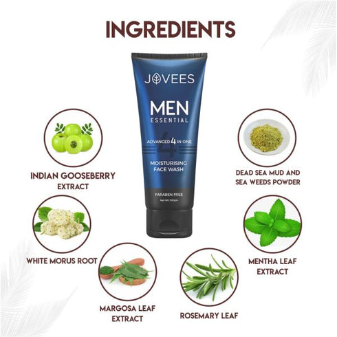 Jovees Herbal Men's Essential Advanced 4 in 1 Moisturizing Face Wash
