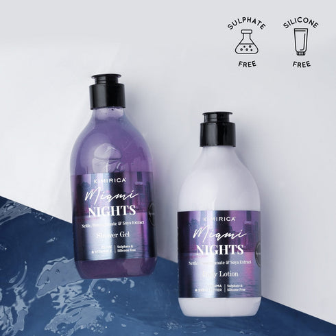 Kimirica Miami Nights Shower Gel and Body Lotion Body Care Duo 300ml Each