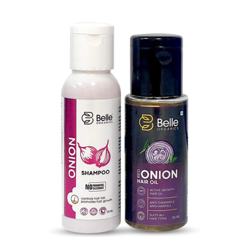 Belle Organics Red Onion Hair Oil and Onion Hair Shampoo Combo Kit