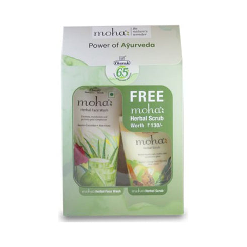 Moha Face Wash 200ml with Free Herbal Scrub 100gm,bottle of 200 ml Face Wash