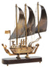 Brass Table Ship With Wooden Base 1.59kg
