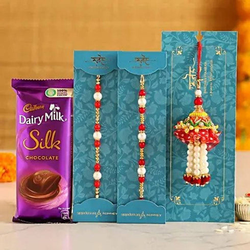Dairy Milk Silk With Lumba & 2 Pearl Rakhis