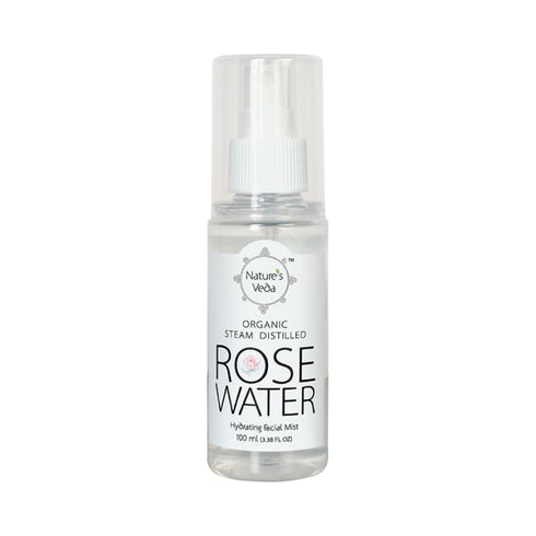 Nature's Veda Organic Steam Distilled Rose Water 100 ml