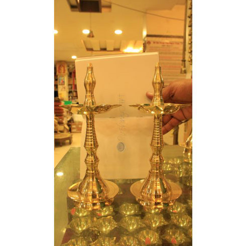 Brass Kerala Fancy Deep Stand Set Big - 500gms