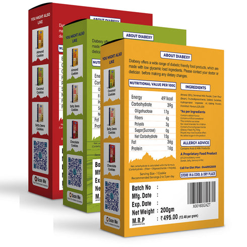 Diabexy Cookies Combo Sugar Control for Diabetes 200g Each