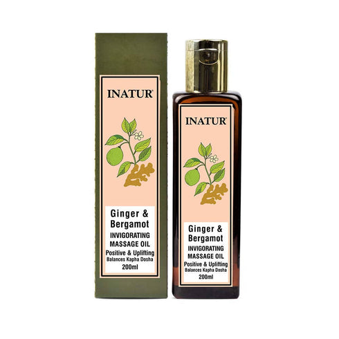 Inatur Ginger & Bergamot Invigorating Massage Oil 200 ml