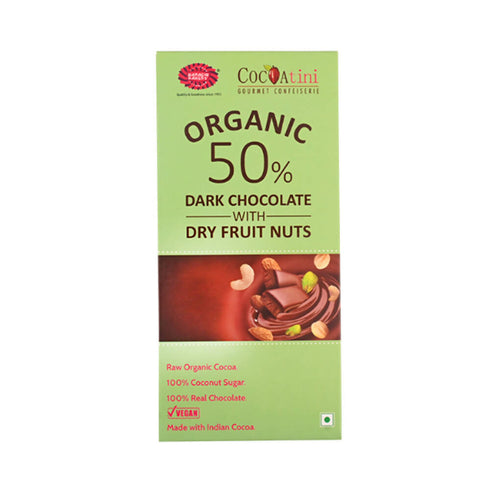 Cocoatini Organic 50% Dark Chocolate with Dry Fruit Nuts