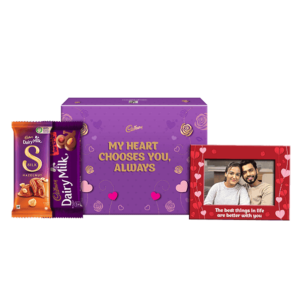 Cadbury Valentine's Chocolate Gift Box with Personalised Photoframe ...