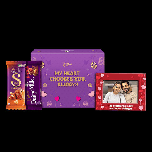 Cadbury Valentine's Chocolate Gift Box with Personalised Photoframe