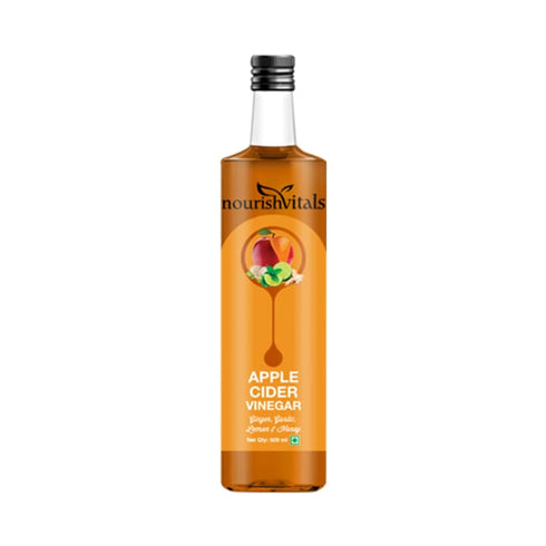 NourishVitals Apple Cider Vinegar with Ginger, Garlic, Lemon and Honey bottle of 500 ml Liquid