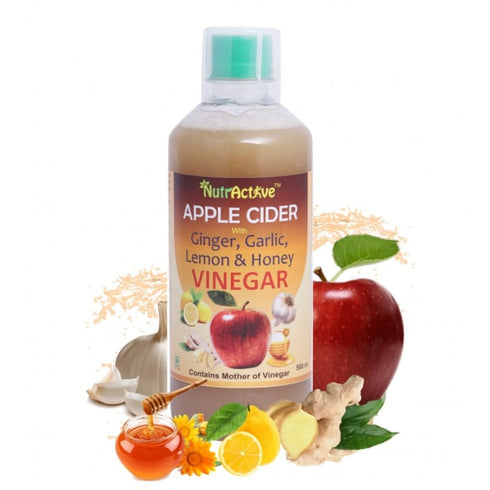 NutrActive Apple Cider Vinegar with Ginger, Garlic, Lemon & Honey bottle of 500 ml Liquid
