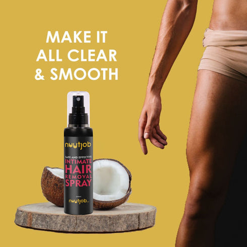 Nuutjob Complete Hair Removal Care Kit | Hair Removal Spray Ayurvedic Formulation + Intimate Brightening cream + Hair Reducer Gel | 260 ml combo pack