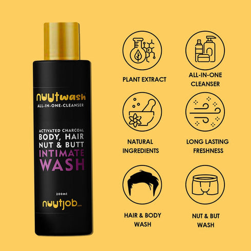 Nuutjob Nuutwash Intimate Nut Butt Body And Hair Wash Four In One Cleanser 200ml