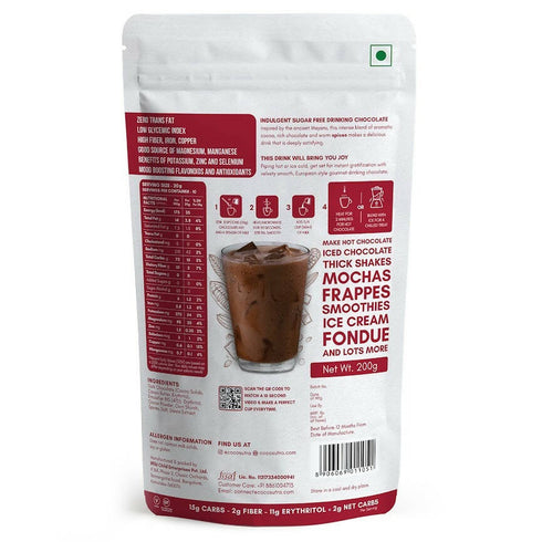 Cocosutra Lite Sugar Free Drinking Chocolate Mix Mexican Spiced