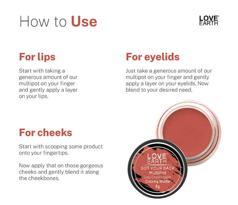 Love Earth Lip Tint and Cheek Tint MultipotGot Your Back