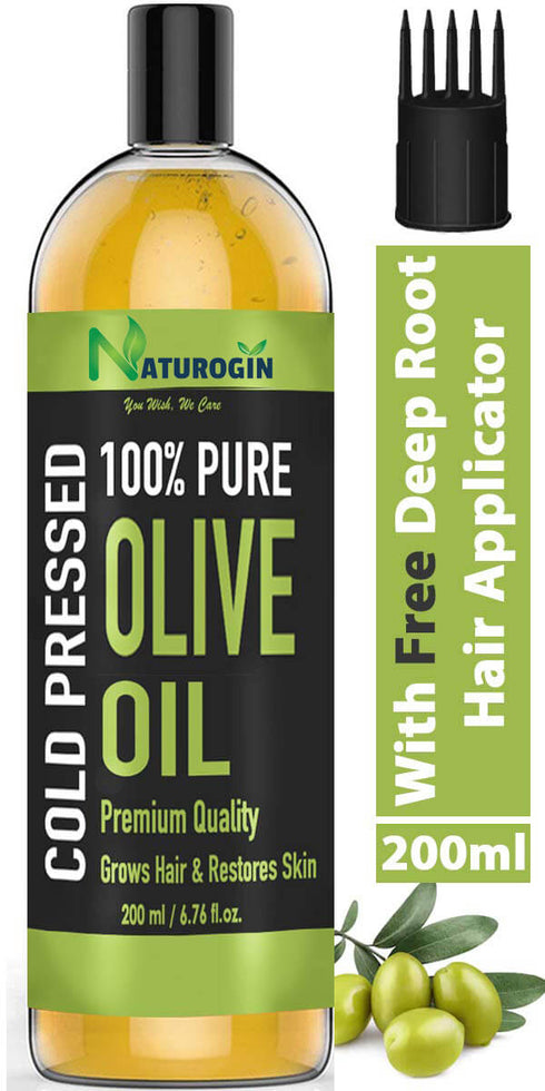 Naturogin 100% Pure Premium Cold Pressed Olive Oil for Hair & Skin 200ml