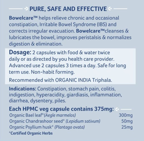 Organic India Bowelcare Capsule bottle