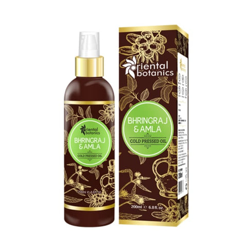 Oriental Botanics Bhringraj & Amla Cold Pressed Oil bottle of 200 ml Oil
