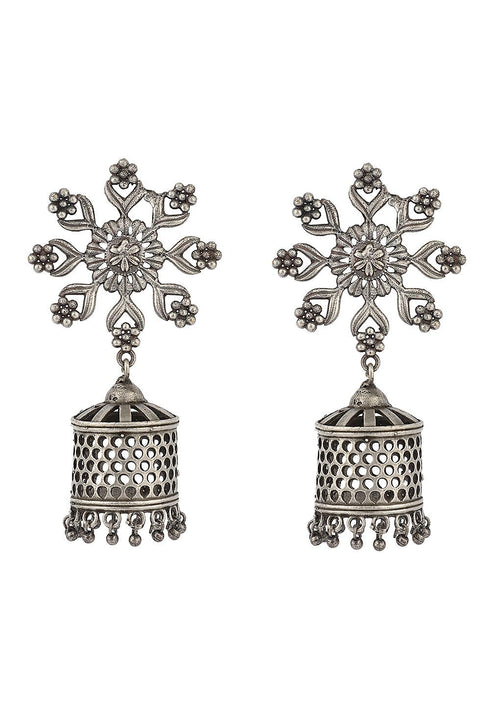 Oxidised Jhumka Style Earrings  15g