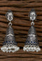 Oxidised Blue Stone Studded Jhumka Style Earrings 20g