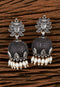 Oxidised Stone Studded Jhumka Style Earrings 15g