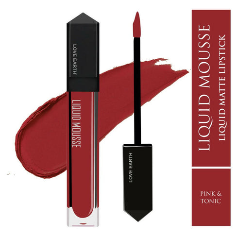 Love Earth Liquid Mousse Lipstick Pink and Tonic