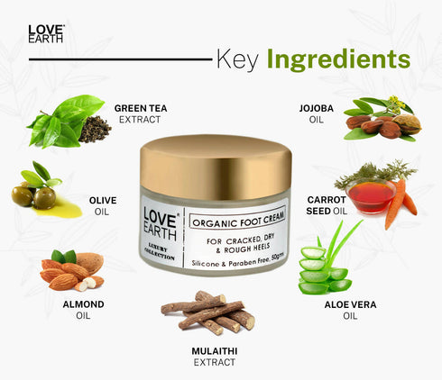 Love Earth Organic Foot Cream For Cracked and Dry Heels