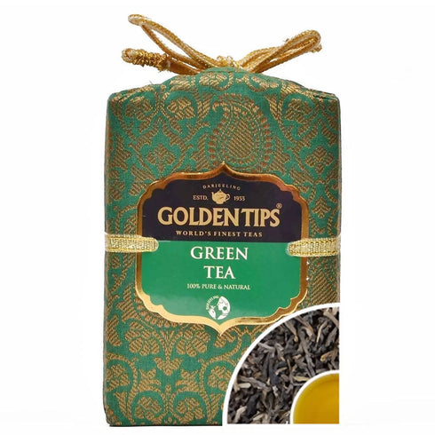 Golden Tips Pure Green Tea Royal Brocade Cloth Bag