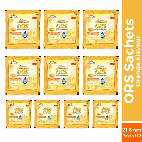Dr. Morepen ORS Powder Sachets Liquid Hydration Drink | Orange Flavour
