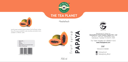 The Tea Planet Papaya Syrup 700 ml