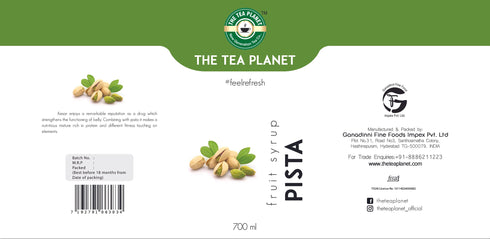 The Tea Planet Pista Syrup 700 ml