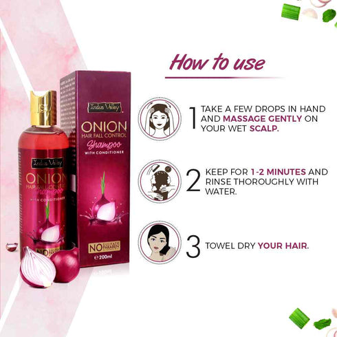 Indus Valleys Onion Hair Fall Control Shampoo with Conditioner 200ml