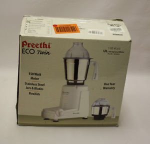 Preethi Eco Twin Jar Mixer Grinder, 550-Watt