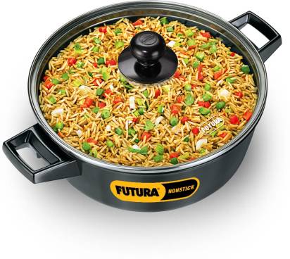 Hawkins Futura Non-stick Cook-n-Serve Bowl with Glass Lid 23 cm Diameter 3 L (NCB30G)