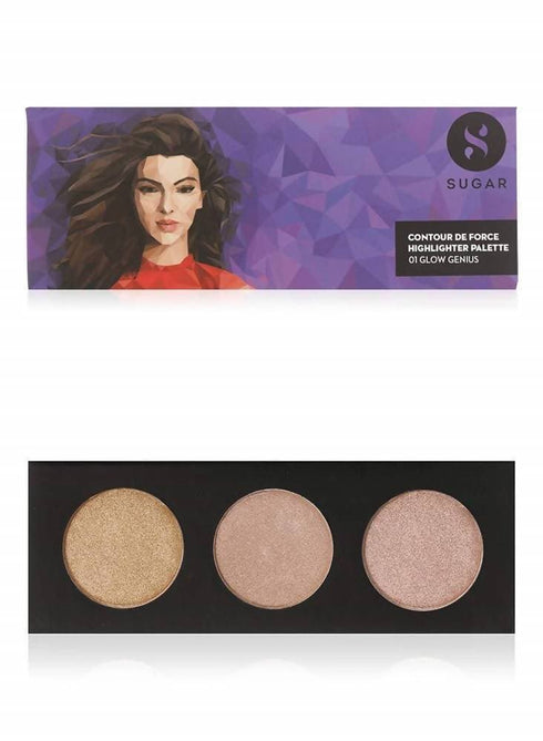 Sugar Contour De Force Highlighter Palette - 01 Glow Genius 12g