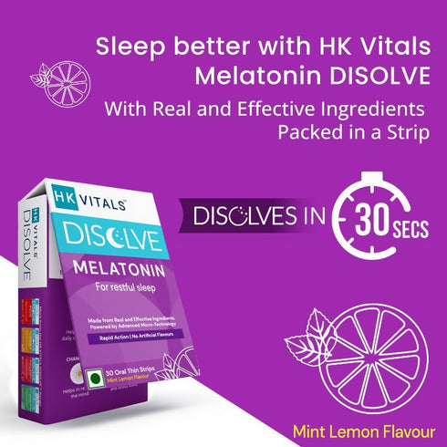 HK Vitals Disolve Melatonin Strips Mint Lemon Flavour