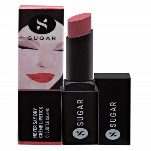 Sugar Never Say Dry Creme Lipstick Subtle Island | Muted Brownish Pink